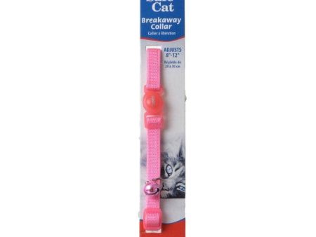 Coastal Pet Safe Cat Nylon Adjustable Breakaway Collar - Bright Pink - 8 -12  Neck Supply