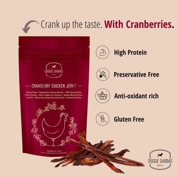 Cranberry Chicken Jerky 70gms Pack of 3 Supply