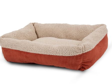 Aspen Self Warming Rectangular Dog Lounger Bed Barn Red, Cream 1ea 30 In X 24 in, Medium Online